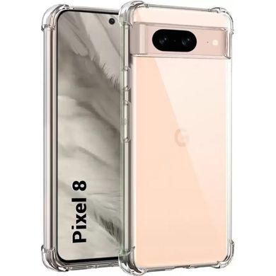 TPU чехол GETMAN Ease logo усиленные углы Full Camera для Google Pixel 8 Бесцветный (прозрачный)