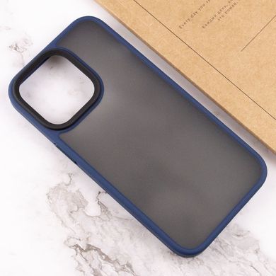 TPU+PC чехол Metal Buttons для Apple iPhone 14 / 13 (6.1") Синий / Navy Blue