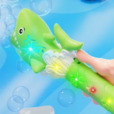 Уценка Пистолет с мыльными пузырями H038 Shark + bottle 50ml Вскрытая упаковка / Green