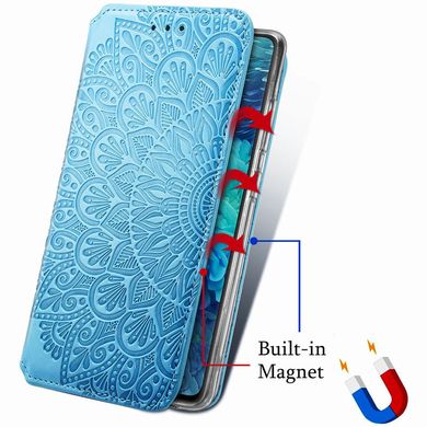Шкіряний чохол книжка GETMAN Mandala (PU) для Xiaomi Redmi Note 10 / Note 10s Синій