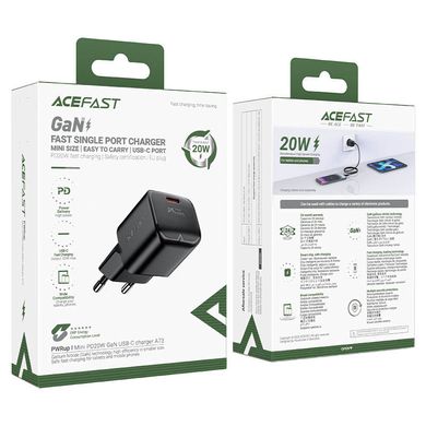 СЗУ Acefast A73 mini PD20W GaN USB-C Black