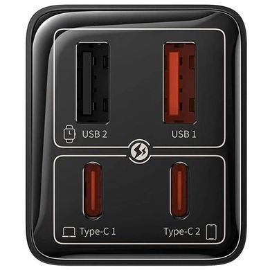 СЗУ Baseus GaN6 Pro Fast Charger PD100W+QC3.0 (2USB-A/2C) (P101627) Cluster Black