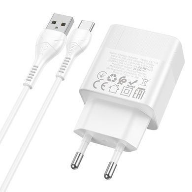 СЗУ Hoco CS111A Lounge PD22.5W (1USB-C) + кабель USB to Type-C White