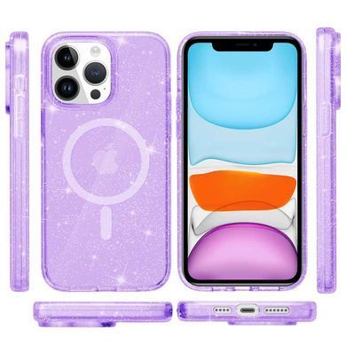 Чехол TPU Galaxy Sparkle Magnetic Fit для Apple iPhone 12 Pro Max (6.7") Purple+Glitter