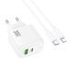 МЗП Hoco CS55A Surplus PD30W+QC3.0 (1USB-A/1C) + кабель Type-C to Lightning White фото 4