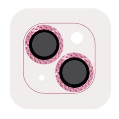 Защитное стекло Metal Shine на камеру (в упак.) для Apple iPhone 15 (6.1") / 15 Plus (6.7") Розовый / Pink