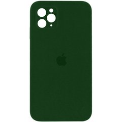 Чохол Silicone Case Square Full Camera Protective (AA) для Apple iPhone 11 Pro Max (6.5") Зелений / Army green