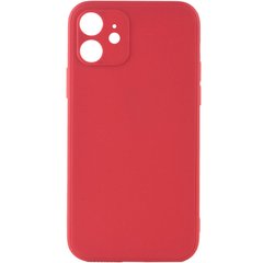 Силиконовый чехол Candy Full Camera для Apple iPhone 12 (6.1") Красный / Camellia
