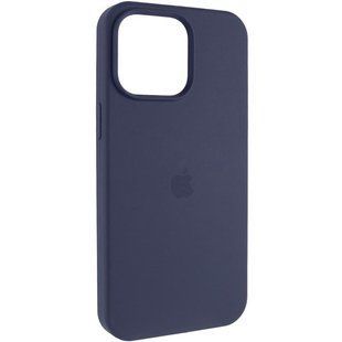 Чехол Silicone Case (AA) Logo with MagSafe для Apple iPhone 13 (6.1") Темно-синий / Midnight blue
