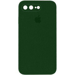 Чехол Silicone Case Square Full Camera Protective (AA) для Apple iPhone 7 plus/8 plus (5.5") Зеленый / Army green