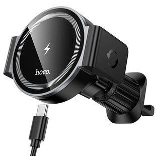 Автодержатель с БЗУ Hoco HW35 Power 15W (air outlet) Black