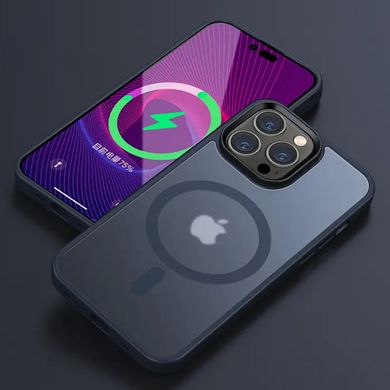 TPU+PC чохол Metal Buttons with MagSafe Colorful для Apple iPhone 15 Pro Max (6.7") Синій