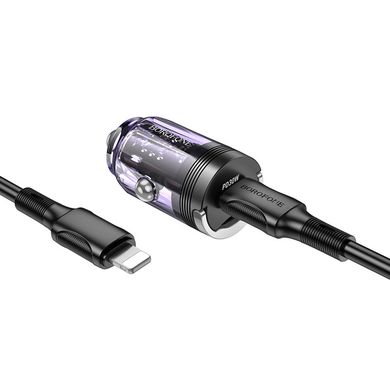 АЗУ Borofone BZ29 Ray PD30W (1C) + Type-C to Lightning Transparent purple