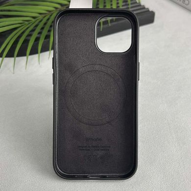 Шкіряний чохол Leather Case (AAA) with MagSafe and Animation для Apple iPhone 15 Pro Max (6.7") Black