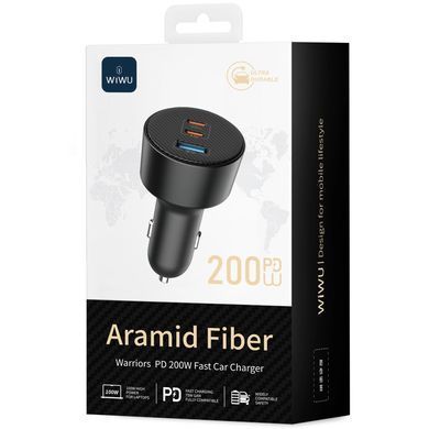 АЗП WIWU CC026 Warriors PD200W+QC3.0 (1USB-A/2C) Black