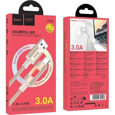 Дата кабель Hoco U144 New USB to Type-C 3A (1.2m) Gold