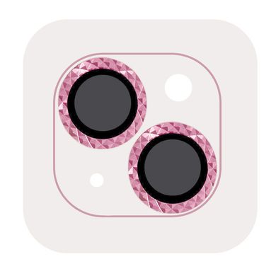 Защитное стекло Metal Shine на камеру (в упак.) для Apple iPhone 15 (6.1") / 15 Plus (6.7") Розовый / Pink