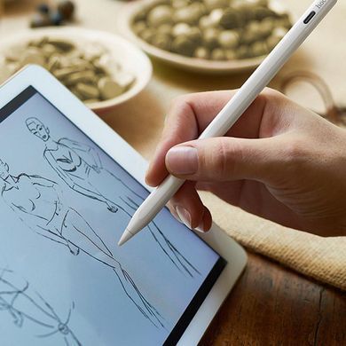 Уцінка Стілус Hoco GM112 Intelligent anti-lost active capacitive pen with digital display for iPad Відкрита упаковка / White