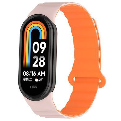 Ремешок Dual-color Magnetic для Xiaomi Mi Band 9/8/10 Light Pink / Orange