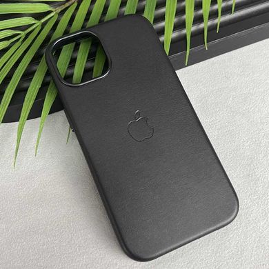 Шкіряний чохол Leather Case (AAA) with MagSafe and Animation для Apple iPhone 15 Pro Max (6.7") Black