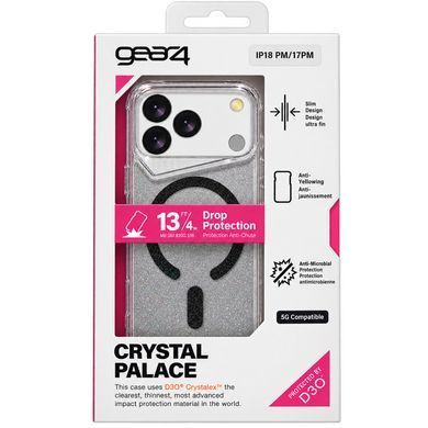 Чохол TPU+PC Gear4 Crystal Palace Shine with Magnetic Fit для Apple iPhone 17 Pro Max / 18 Pro Max Black