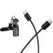 Дата кабель Hoco X126 Experto Type-C to Type-C 60W + Phone Holder & Lanyard (0.35m) Black фото 3