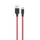 Дата кабель Hoco X21 Silicone Type-C Cable (1m) Черный / Красный