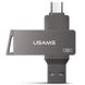 Флеш накопитель USAMS US-ZB199 Type-C+ USB3.0 Rotatable High Speed Flash Drive 32 Gb Iron-grey фото 1