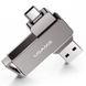 Флеш накопичувач USAMS US-ZB199 Type-C+ USB3.0 Rotatable High Speed Flash Drive 32 Gb Iron-grey фото 2
