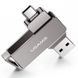 Флеш накопитель USAMS US-ZB199 Type-C+ USB3.0 Rotatable High Speed Flash Drive 32 Gb Iron-grey фото 2