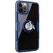 TPU+PC чехол Deen CrystalRing for Magnet (opp) для Apple iPhone 12 Pro / 12 (6.1") Бесцветный / Темно-синий фото 3