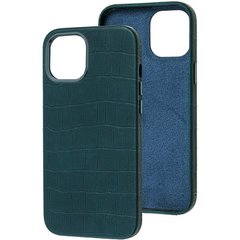 Уценка Кожаный чехол Croco Leather для Apple iPhone 13 Pro (6.1") Дефект упаковки / Green