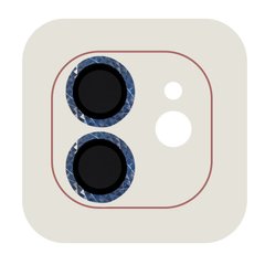 Захисне скло Metal Shine на камеру (в упак.) для Apple iPhone 12 / 12 mini / 11 Синій / Blue