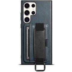 Кожаный чехол Wallet case and straps для Samsung Galaxy S24 Ultra Синий / Blue