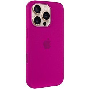 Чехол Silicone case (AAA) with Magsafe and Animation (button) для Apple iPhone 16 Pro Max (6.9") Fuchsia