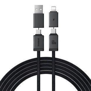 Дата кабель Baseus Versatile Two-for-Two USB/Type-C to Type-C/Lightning 60W (2m) (P10383000) Cluster Black