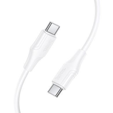 Дата кабель Hoco X124 Bien silicone Type-C to Type-C 60W (1m) White