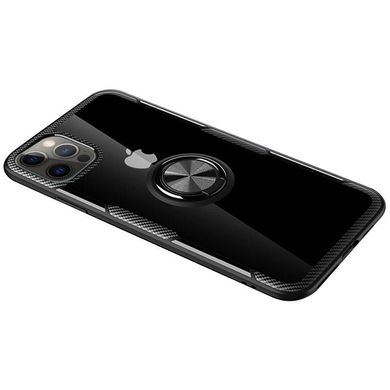 TPU+PC чохол Deen CrystalRing for Magnet (opp) для Apple iPhone 12 Pro / 12 (6.1") Безбарвний / Чорний