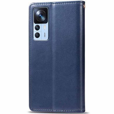 Шкіряний чохол-книжка GETMAN Gallant (PU) для Xiaomi 12T / 12T Pro Синій