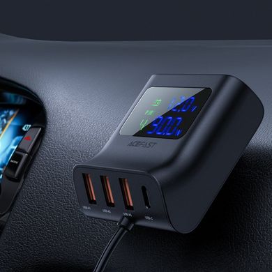 АЗУ Acefast B8 digital display car HUB charger Black