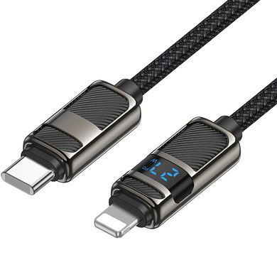 Уценка Дата кабель Hoco U137 Line with display Type-C to Lightning 27W (1.2m) Поврежденная упаковка / Black