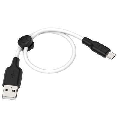 Дата кабель Hoco X21 Plus Silicone MicroUSB Cable (0.25m) Черный / Белый