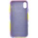 Чехол Silicone case full Aquarelle для Apple iPhone X / XS (5.8") Сиренево-желтый фото 3
