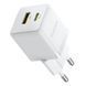 МЗП Baseus Palm Fast Charger 20W (1USB-A/1C) (P10111608) Moon White фото 3