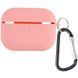 Силіконовий футляр з мікрофіброю для навушників Airpods 4 Рожевий / Pink