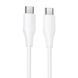Дата кабель Hoco X124 Bien silicone Type-C to Type-C 60W (1m) White фото 1