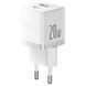 МЗП Baseus Palm Fast Charger 20W (1USB-A/1C) (P10111608) Moon White фото 1