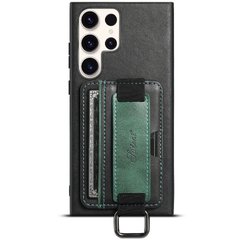 Кожаный чехол Wallet case and straps для Samsung Galaxy S24 Ultra Черный / Black