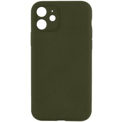 Чехол Silicone Case Full Camera Protective (AA) NO LOGO для Apple iPhone 12 (6.1") Зеленый / Dark Olive