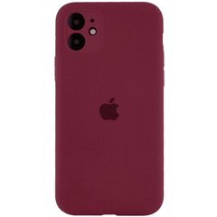 Чехол Silicone Case Full Camera Protective (AA) для Apple iPhone 12 (6.1") Бордовый / Plum
